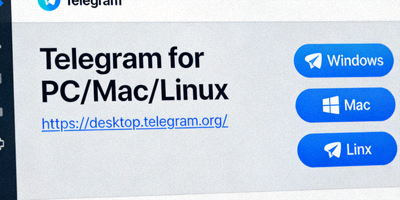 Telegram电脑版官方网站下载页面截图 - 显示官方下载地址