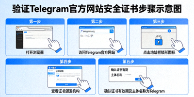 验证Telegram官方网站安全证书步骤示意图 - 确保下载来源可信
